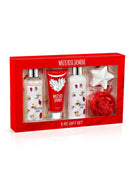 White Rose Jasmine Fragrance Bath & Body Collection Gift Box, Includes Shower Gel, Body Lotion, Body Scrub, Bath Bomb & Sponge