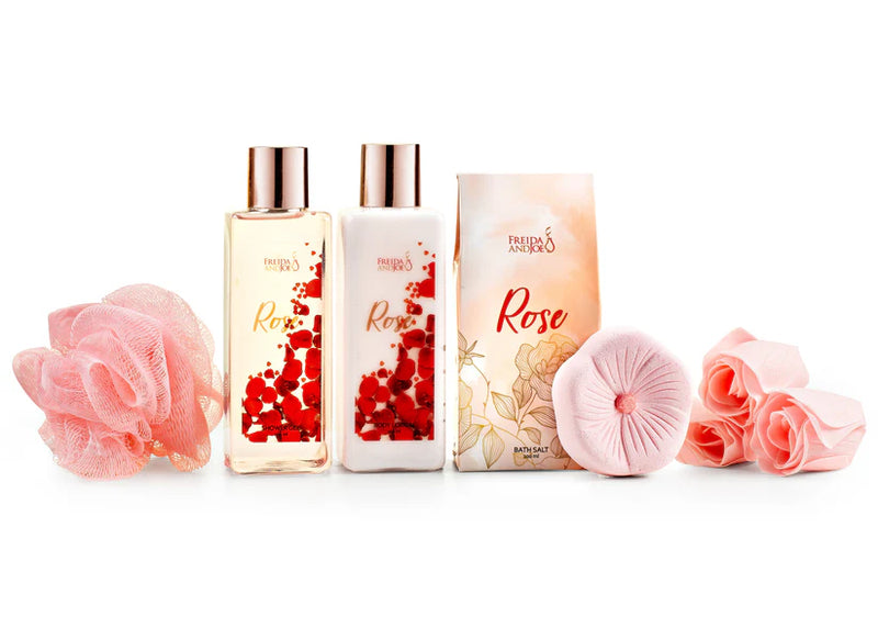 Elegant 9-piece Rose Bath Set Red High Heel Shoe Luxurious Spa Gift