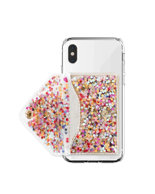 Confetti Stick On Cell Phone Card Holder (for iPhone or Android) Confetti Stick On Cell Phone Card Holder (for iPhone or Android)