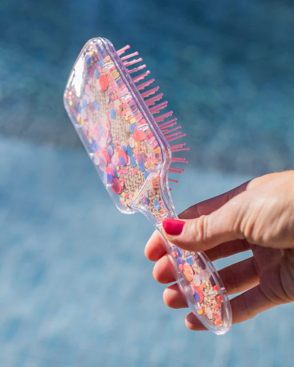 Bring on the fun confetti paddle hair brush