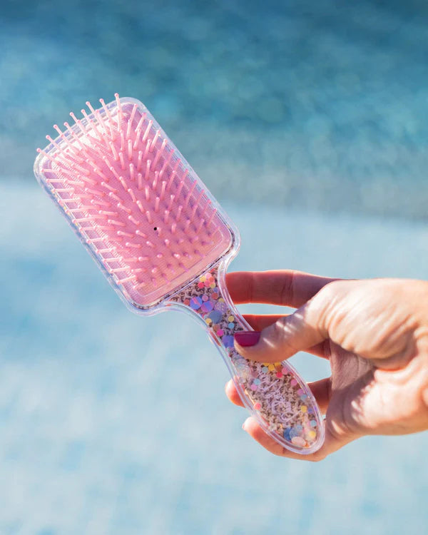 Bring on the fun confetti paddle hair brush