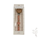 Pink Mauve Heart Beech Pacifier clip