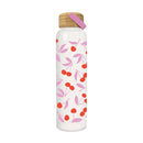 Studio Oh! - Cherry Sweet Glass Water Bottle with Bamboo Lid