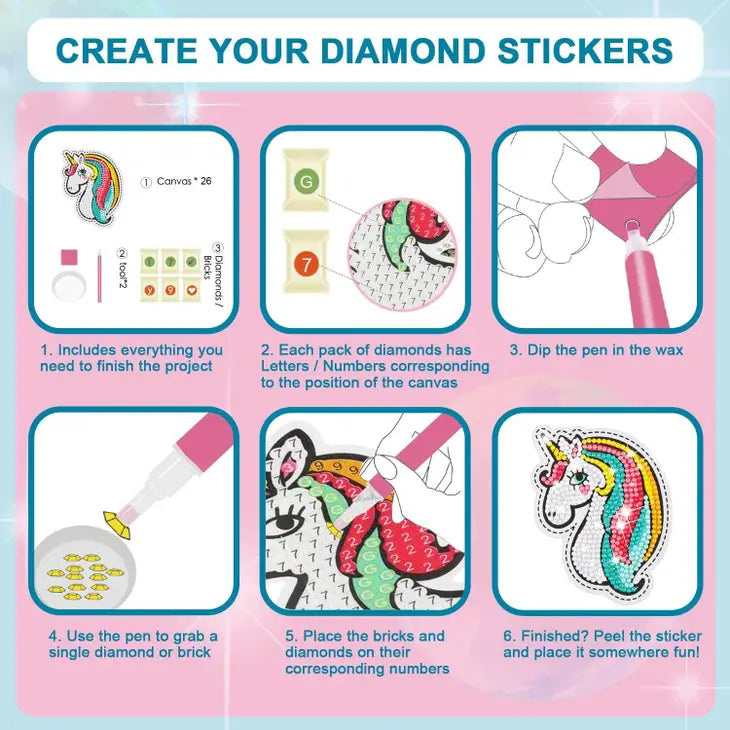 Diamond Painting Stickers - 26 pc