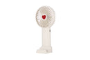 Mini Rhinestone Heart Hand Held Fan: Pink