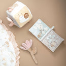 Crane Baby - Violet Floral Plush Baby Rattle Toy