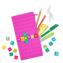 Waff World Gifts Inc - XL Spill-Proof Pencil Kase: Soft Cover, Decor Cubes: Purple