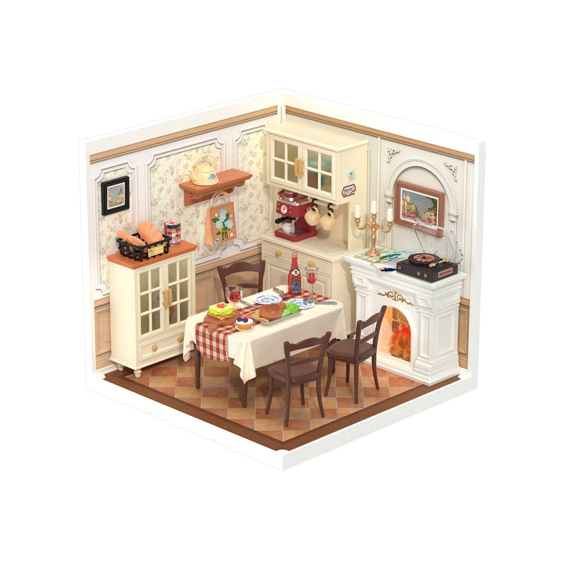 DIY Miniature House Kit: Warm Dining Room