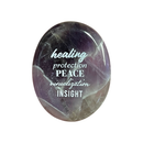 Printed Amethyst Cystal Worry Stone with Organza Pouch