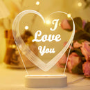 3D Night Light, I Love You Luminous Letter Table Lamp