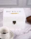 “Made with Love” White Farmhouse Recipe Box