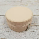 Round Leather Jewelry Box With Zipper Organizer Box