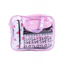 4pcs Love Graphic Clear Cosmetic & Toiletry Bags