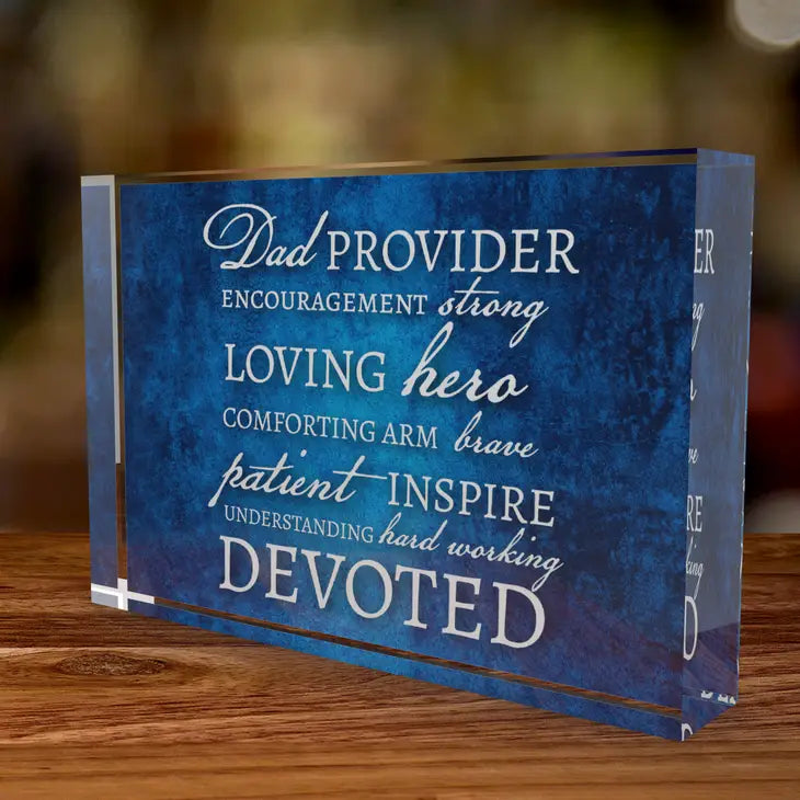 Inspirational Word Art Plaque for Dad, 4x6inch