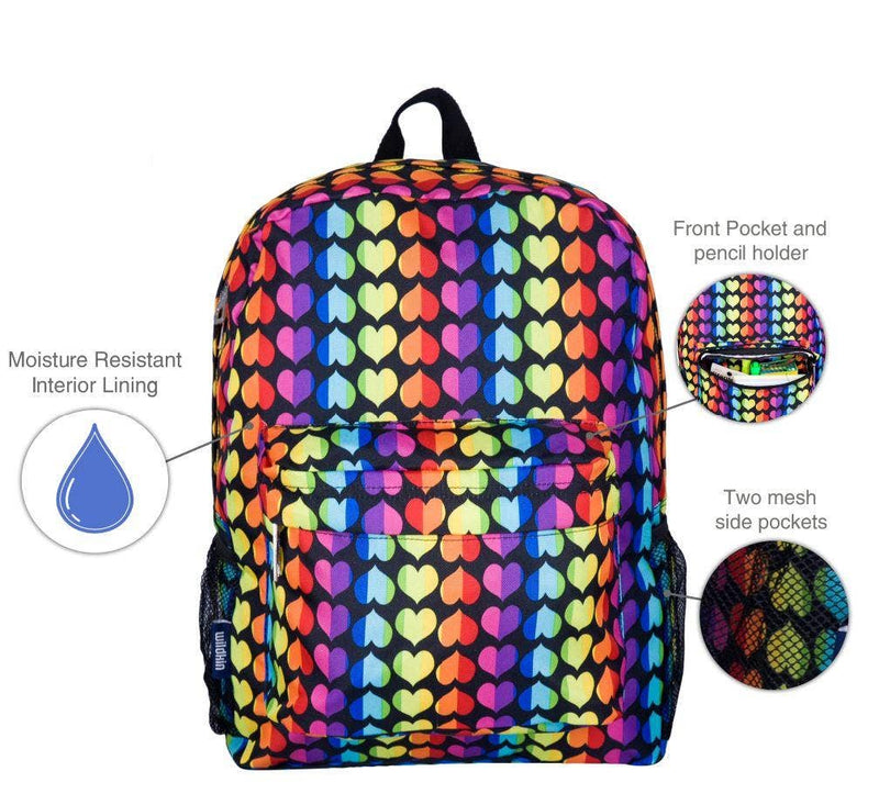 Rainbow Hearts Backpack - 16 Inch