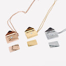 "I Love You" Stainless Steel Openable Envelope Necklace