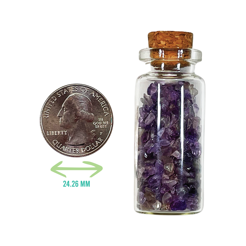 Amethyst Crystal Pieces in a Glass Jar, Healing Gift