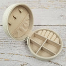 Round Leather Jewelry Box With Zipper Organizer Box