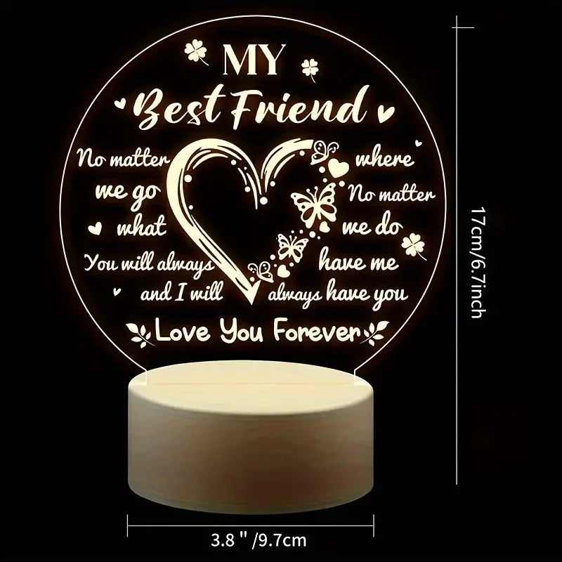 Friendship  Engraved Night Light For Best Friend