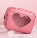 Pink Heart Cosmetic Bag: 4 oz