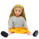 6.5" mini posable doll-grey top yellow skirt