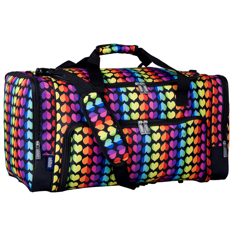 Rainbow Hearts Weekender Duffel Bag