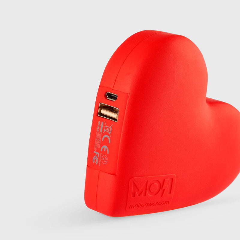 Mojipower 4500 mAh Fast Charger - Red Heart 3D Powerbank