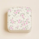 Flower Pattern Portable Square Jewelry Box