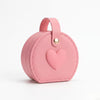 Semi-Circular Portable Jewelry Box with Heart, Hand-Carry Style