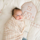 Crane Baby - Charlie 2-pc. Farmhouse Goose/Check Swaddle Set
