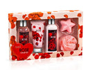 Rose Spa Gift Box- Shower Gel, Body Lotion, Body Scrub, Bath Bomb & Sponge
