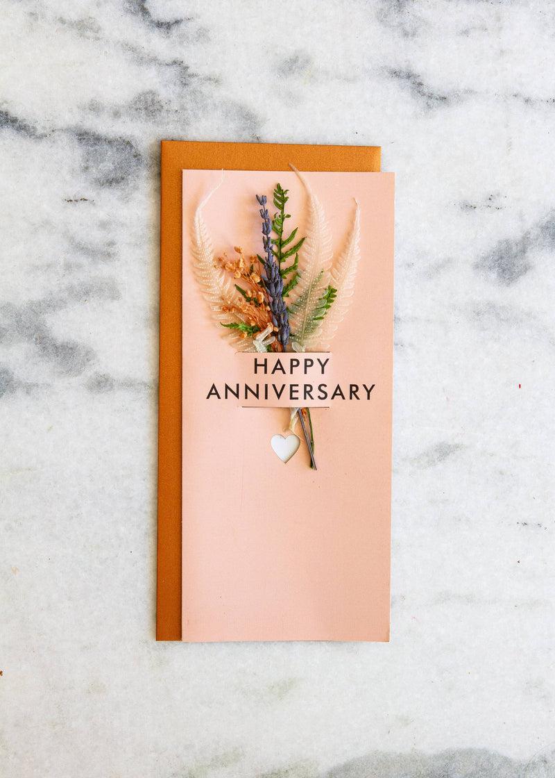 Happy Anniversary | Dried Floral Greeting Card