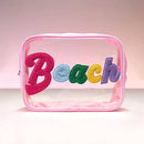 Pool Message Transparent Pouch Bag / Organizer: Hot Pink