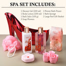 Elegant 9-piece Rose Bath Set Red High Heel Shoe Luxurious Spa Gift