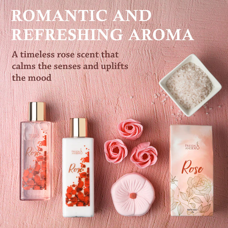 Elegant 9-piece Rose Bath Set Red High Heel Shoe Luxurious Spa Gift