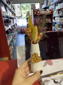 Mini Dried Floral Vases & Wood Tag - True love