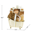 White Rose Jasmine Gold Tub Spa Basket: Shower Gel, Bubble Bath, Body Lotion, Bath Salts
