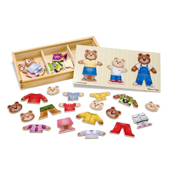 Wooden Bear Family Dress Up Puzzle