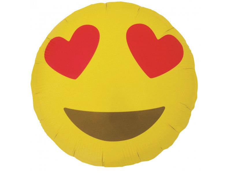Emoji Heart Eyes Shape Foil Balloon