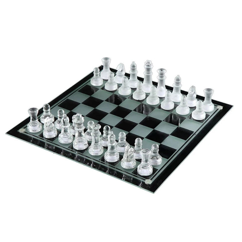 CRYSTAL MARBLE GLASS CHESS