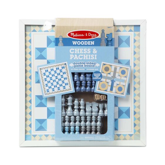 Wooden Chess & Pachisi - Blue