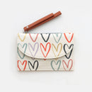 Multi Outline Hearts Cardholder Coin Purse