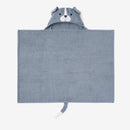 Slate Puppy Hooded Baby Bath Wrap