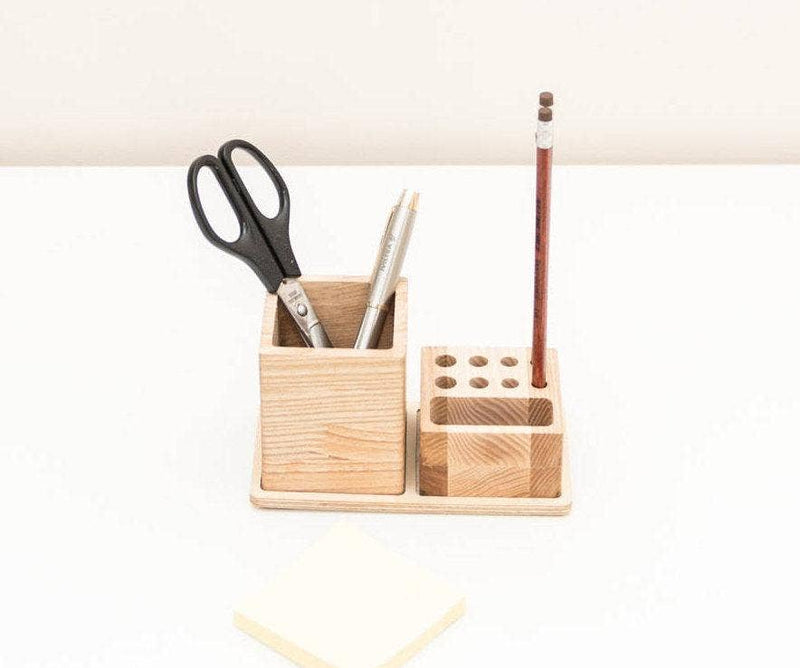 Wooden desk organizer - 2 piece desk organizer