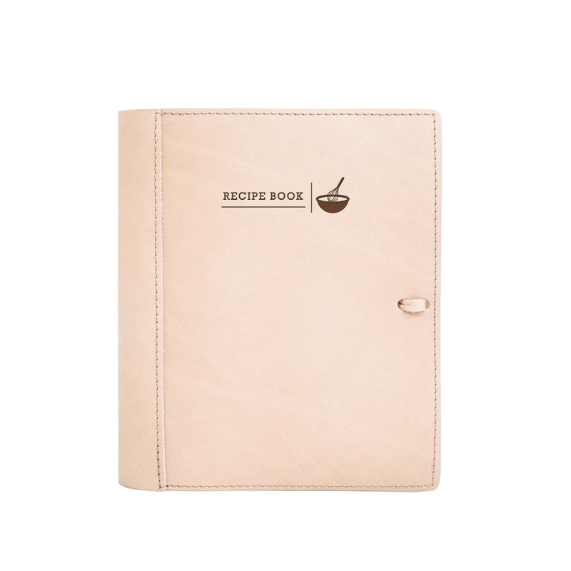 Leather Recipe Binder - Small (5.5" x 8.5") Natural