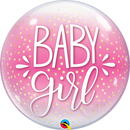 Baby Girl Pink & Confetti Dots Bubble Balloon