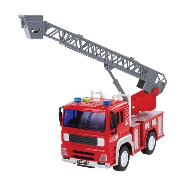 Fire Truck with Light and Sound- Friction Powered