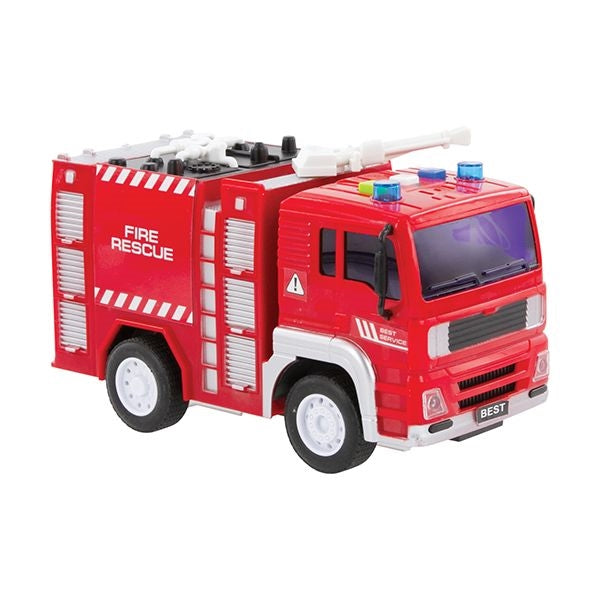 Fire Truck with Light and Sound- Friction Powered