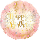17" Happy Birthday Rose Gold Balloon