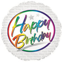 18" Happy Birthday Script Balloon